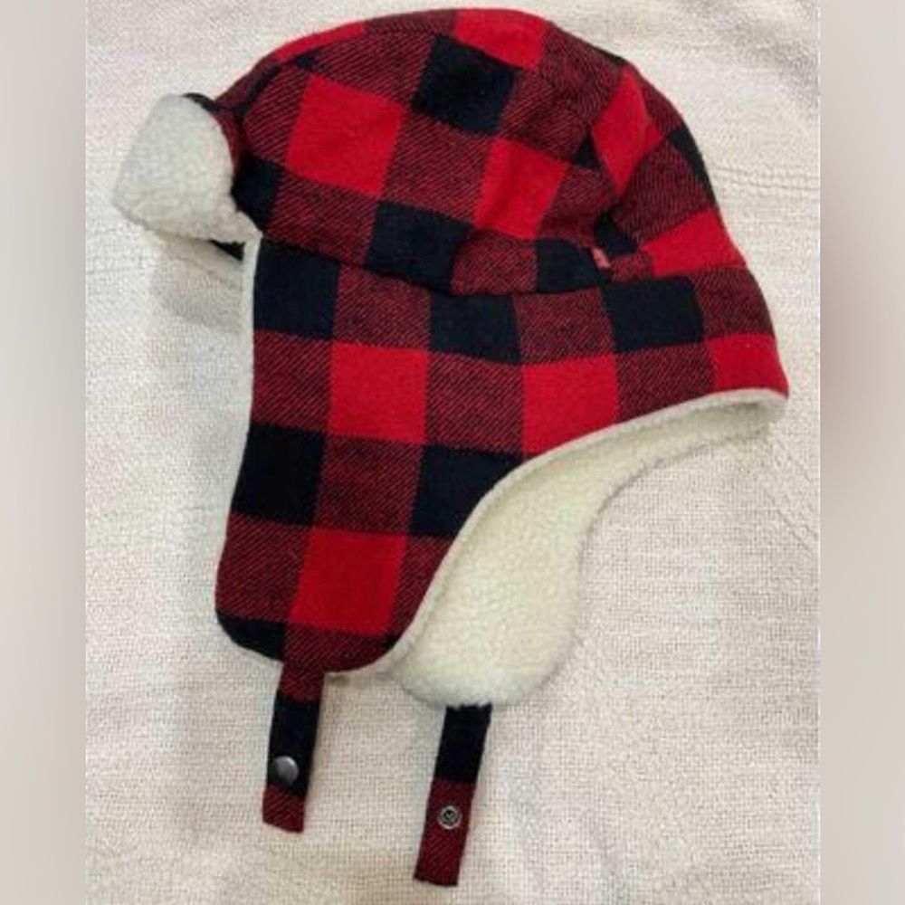 S LEVI’S Plaid Sherpa Hat